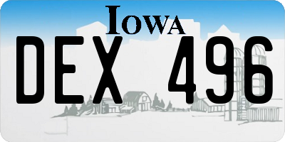 IA license plate DEX496