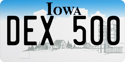 IA license plate DEX500