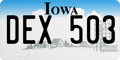 IA license plate DEX503