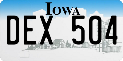 IA license plate DEX504
