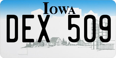 IA license plate DEX509
