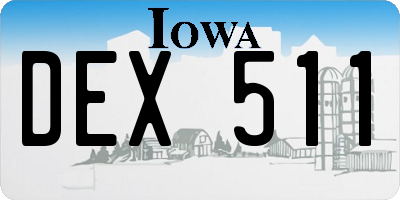 IA license plate DEX511