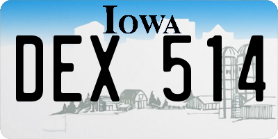 IA license plate DEX514