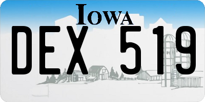 IA license plate DEX519