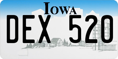 IA license plate DEX520