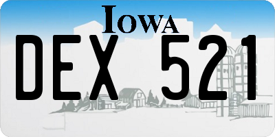 IA license plate DEX521