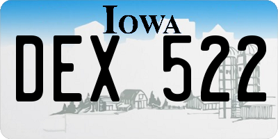 IA license plate DEX522