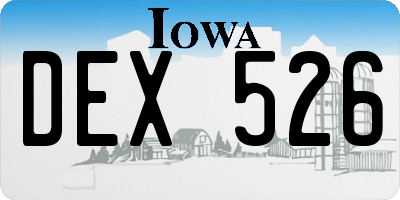 IA license plate DEX526