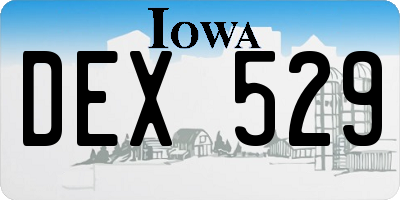 IA license plate DEX529