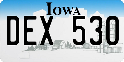 IA license plate DEX530
