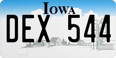 IA license plate DEX544