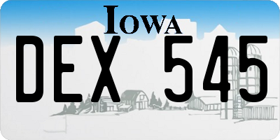 IA license plate DEX545
