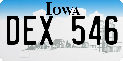 IA license plate DEX546