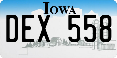 IA license plate DEX558