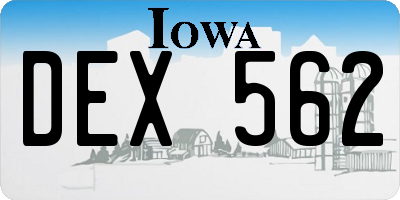 IA license plate DEX562
