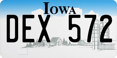 IA license plate DEX572