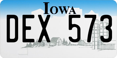 IA license plate DEX573