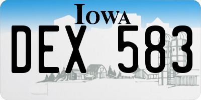 IA license plate DEX583