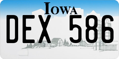 IA license plate DEX586