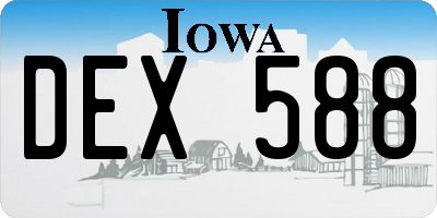 IA license plate DEX588