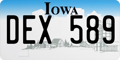 IA license plate DEX589