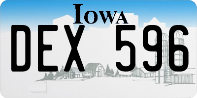 IA license plate DEX596