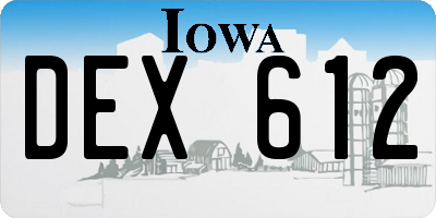 IA license plate DEX612