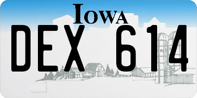IA license plate DEX614