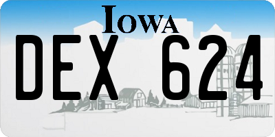 IA license plate DEX624