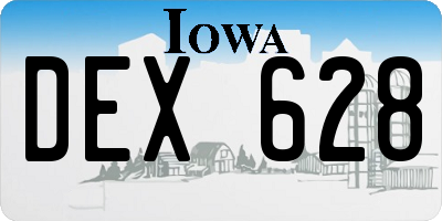 IA license plate DEX628