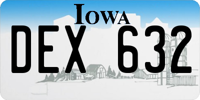 IA license plate DEX632