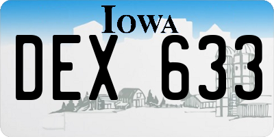 IA license plate DEX633