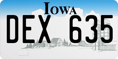 IA license plate DEX635