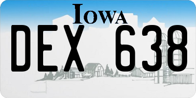 IA license plate DEX638