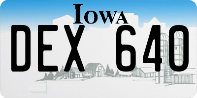 IA license plate DEX640