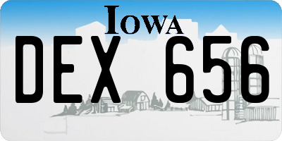 IA license plate DEX656