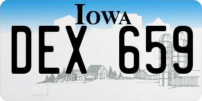 IA license plate DEX659