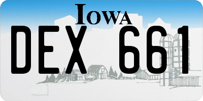 IA license plate DEX661