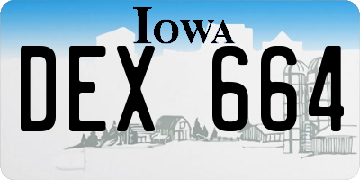 IA license plate DEX664