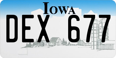 IA license plate DEX677