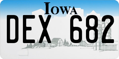 IA license plate DEX682