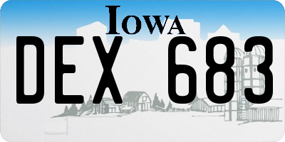IA license plate DEX683