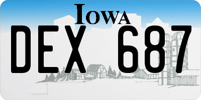 IA license plate DEX687