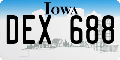 IA license plate DEX688