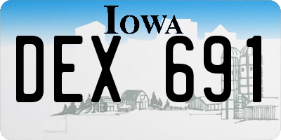 IA license plate DEX691