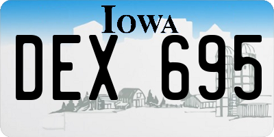IA license plate DEX695