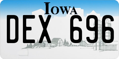 IA license plate DEX696
