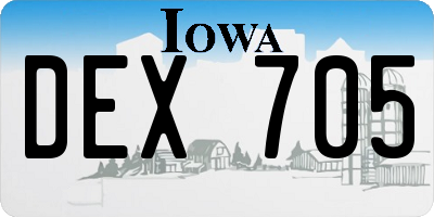 IA license plate DEX705