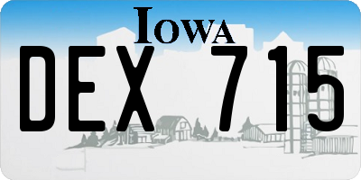 IA license plate DEX715