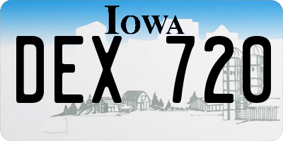 IA license plate DEX720